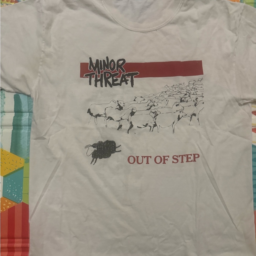 White Short Sleeve Tee with Vintage Graphic Design
